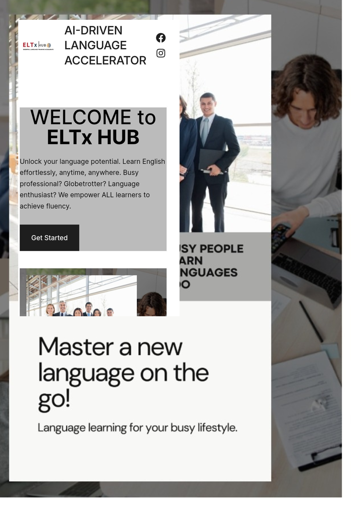 Screenshot of ELTx HUB project